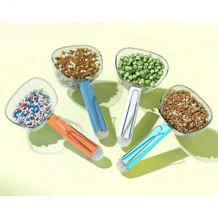Plastik Klipsli Ölçekli Kedi Köpek Mama Küreği