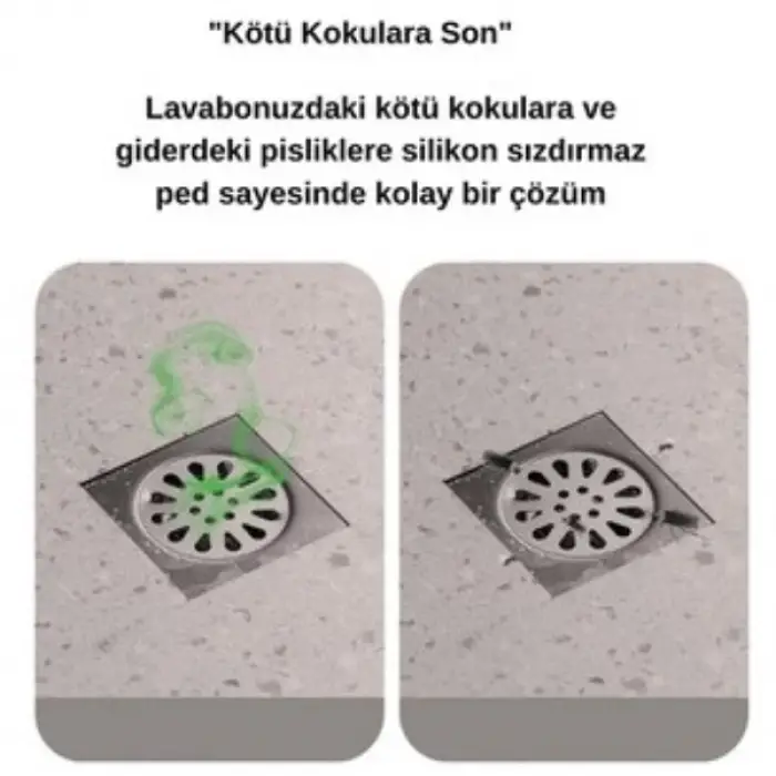 15 x 14 cm Kullanıma Uygun Koku Önleyici Silikon Gider Kapağı