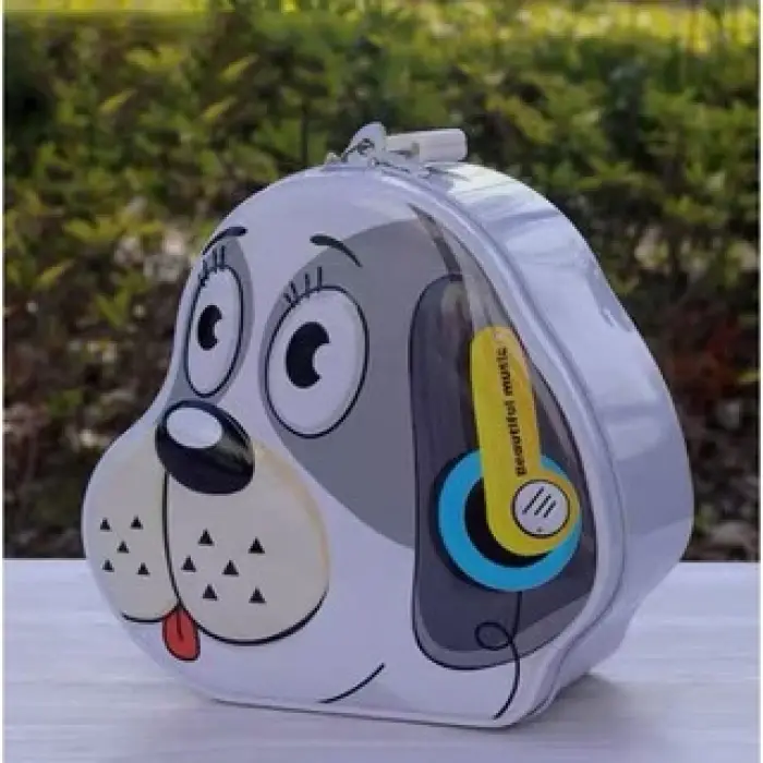 14 x 7,5 cm Pembe 3 renk Kullanıma Uygun Köpek Tasarımlı Kumbara