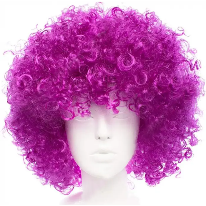 Koyu Mor Renk Violet Afro Bonus Saç Peruk Çeşidi
