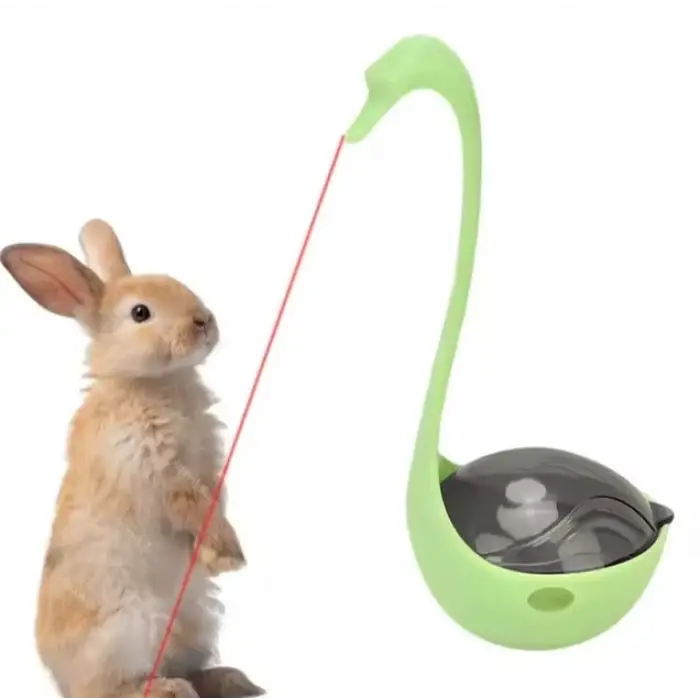 17.5 cm Yeşil 1 Adet Kullanıma Uygun Kuğu Şeklinde Lazerli Kedi Oyuncağı