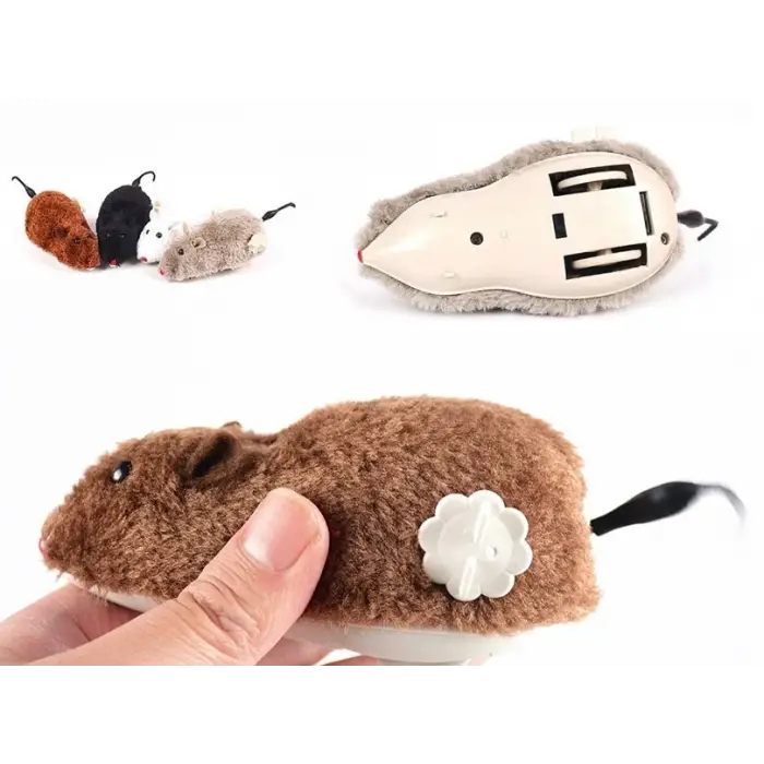 7 cm siyah Kullanıma Uygun Kurmalı Fare Kedi Eğitim Oyuncağı