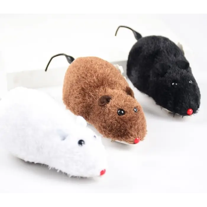7 cm siyah Kullanıma Uygun Kurmalı Fare Kedi Eğitim Oyuncağı