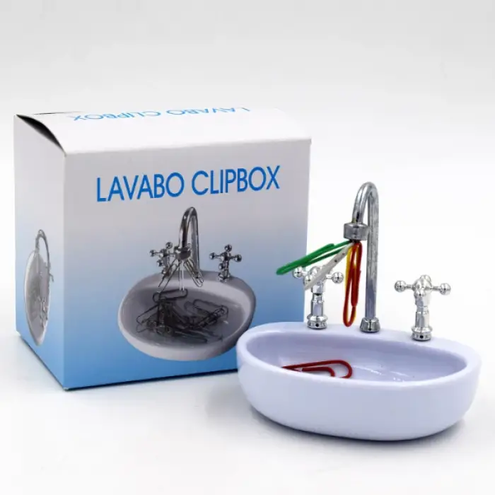 Plastik Lavabo Şeklinde Ataç Kutusu