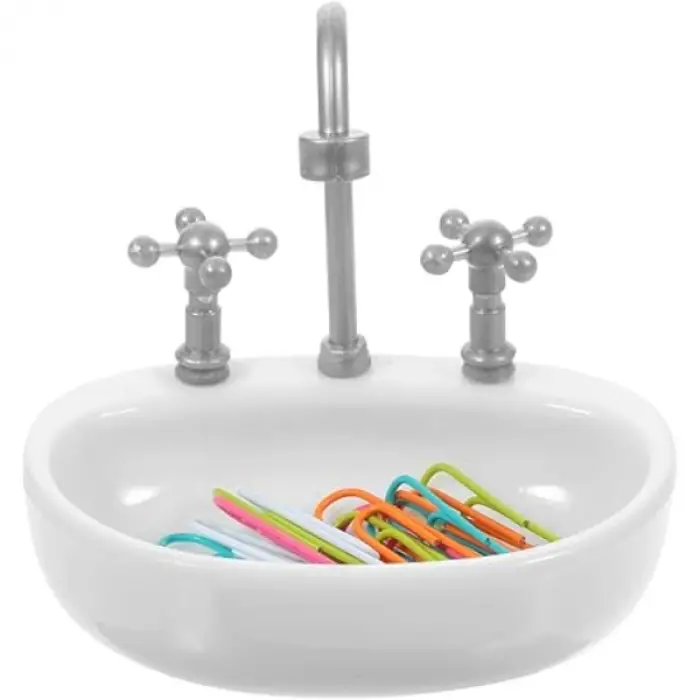 Plastik Lavabo Şeklinde Ataç Kutusu