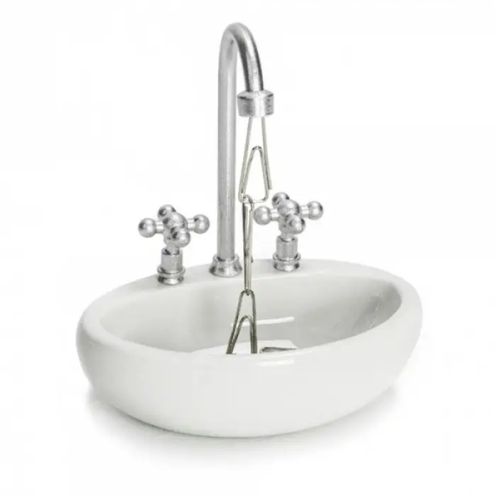 Plastik Lavabo Şeklinde Ataç Kutusu