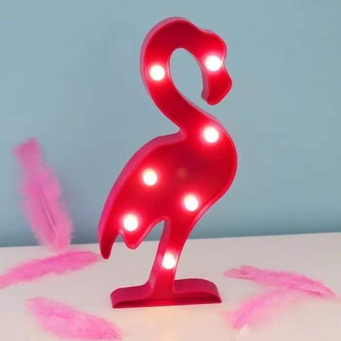 30x18 cm 2 adet Led Işıklı Flamingo Gece Lambası