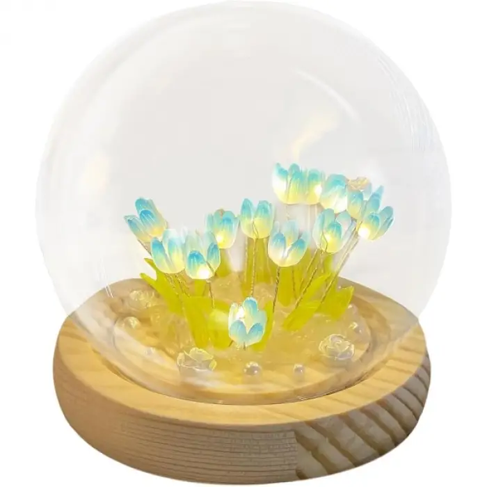 1 adet Cam Küre LED Işıklı Lale