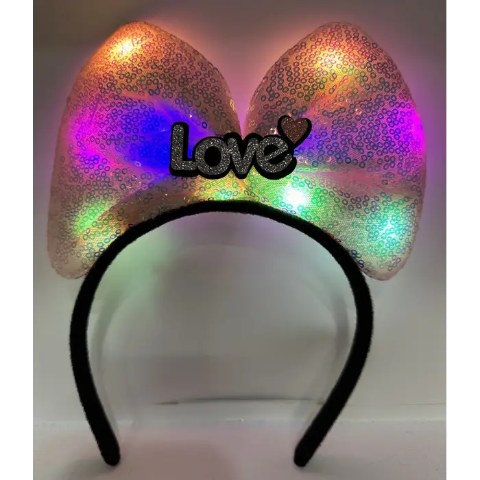 20 cm Kullanıma Uygun Led Işıklı Love Taç