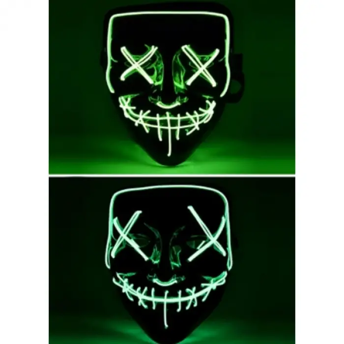 2 adet Maske LED Işıklı Yeşil