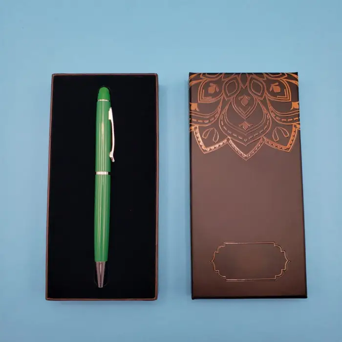 Kalem Mandala Desenli Kutulu Yeşil Touchpen Tükenmez