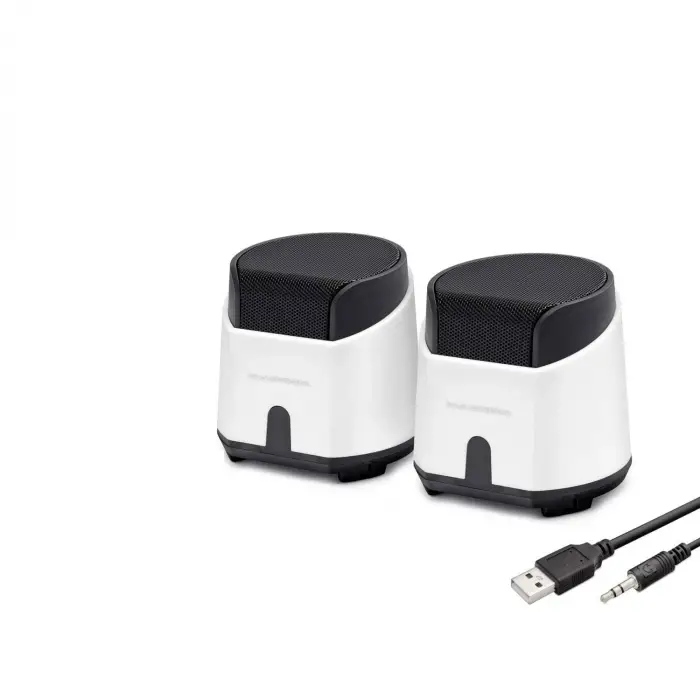 Hoparlör Masaüstü 1+1 USB + 3.5mm Beyaz HD6024W