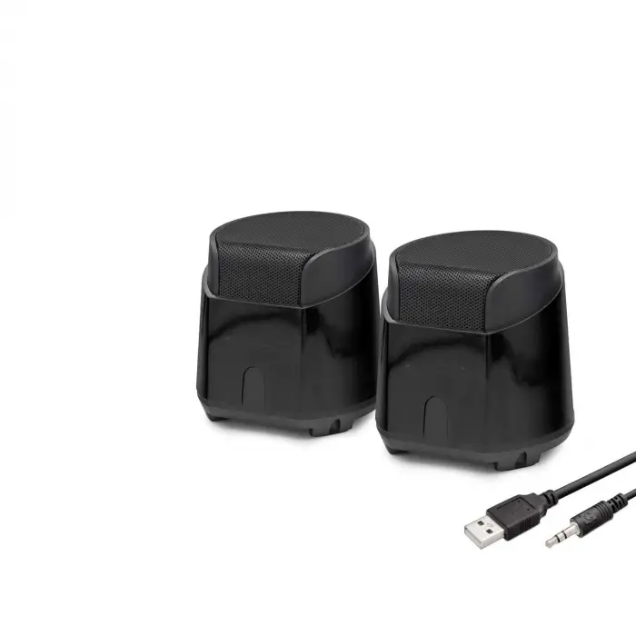 Hoparlör Masaüstü 1+1 USB + 3.5mm Siyah