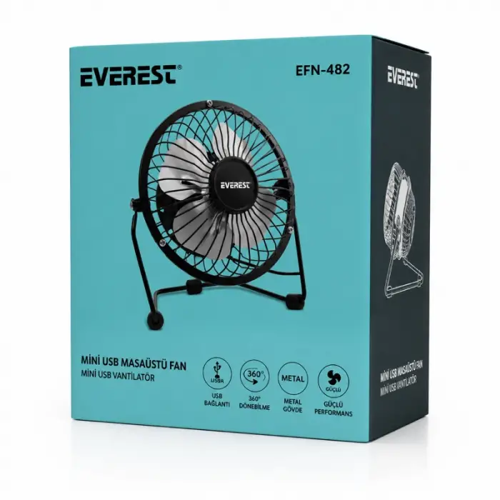 Kullanıma Uygun Masaüstü Mini USB Fan Metal Gövdeli Ultra Sessiz