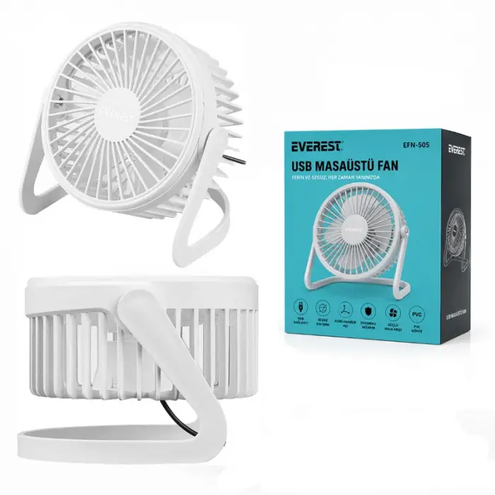 Kullanıma Uygun Masaüstü Mini USB Fan PVC Gövdeli 360° ayarlı