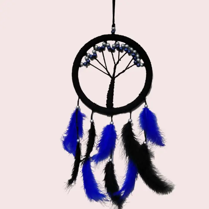 Ahşap Mavi İncili Hayat Ağacı Dream Catcher