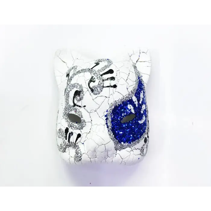 Kullanıma Uygun Mavi İşlemeli Seramik Venedik Kedi Magnet