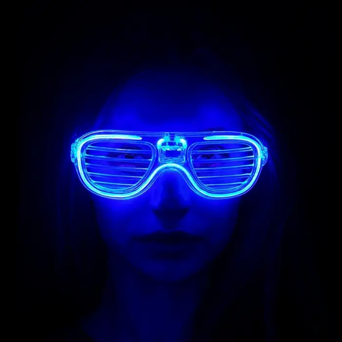 Parti Gözlüğü Mavi Led Işıklı Neon 3 Modlu