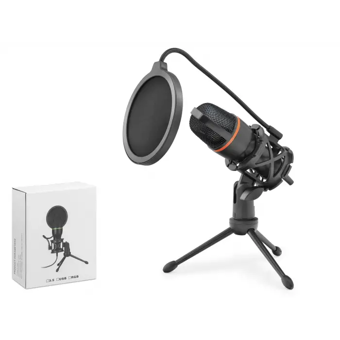Masan Kullanımına Uygun ME4Usb Profesyonel Rgb Mikrofon 48 Khz / 16 Bit Çok Yönlü Type C Siyah