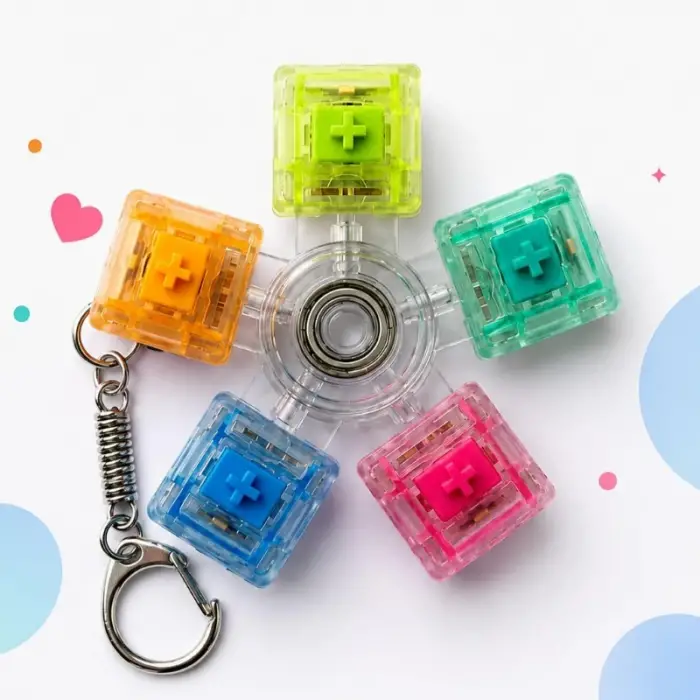 Oyuncak Mekanik Switch Klavye Stres Çarkı Renkli Tuşlu Fidget