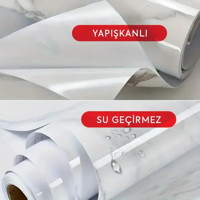 5 Metre Ölçülü Mermer Desenli Kaplama Kağıdı
