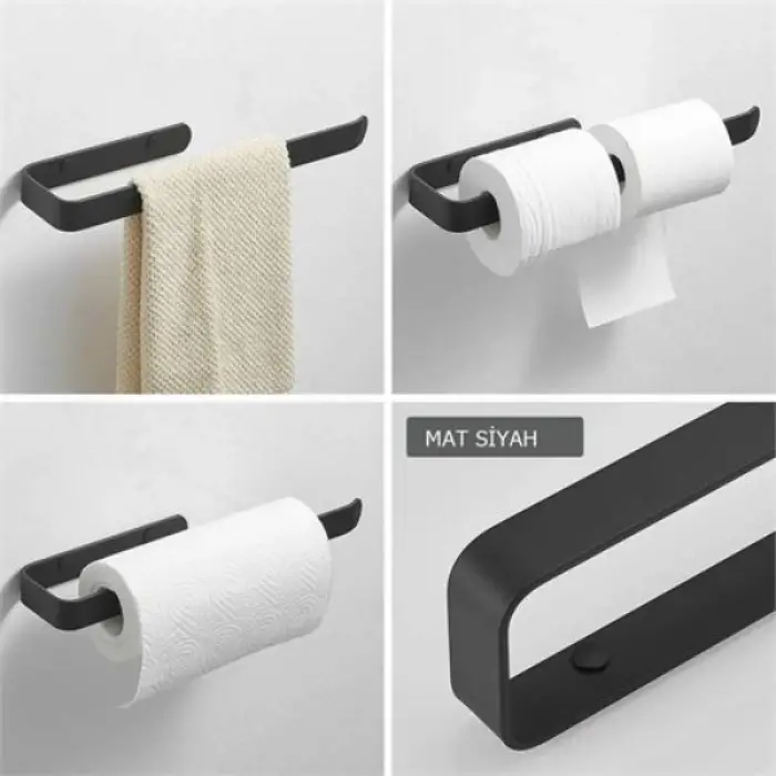 Kullanıma Uygun Metal Mat Siyah Havluluk