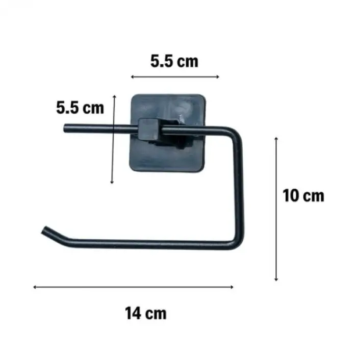 Kullanıma Uygun Metal Siyah Tuvalet Kağıtlığı
