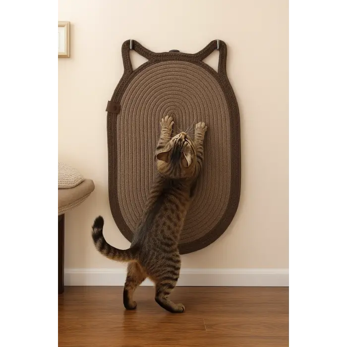 Kullanıma Uygun Mikopet Dekoratif Kedi Kulaklı Tırmalama Paspası