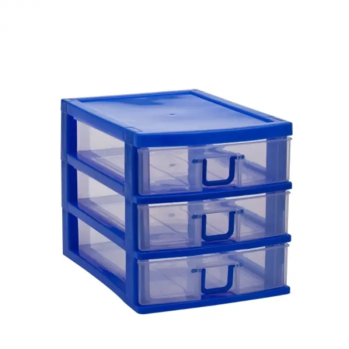 Plastik 3 Adet Kompakt 3 Çekmeceli Komidin Organizer