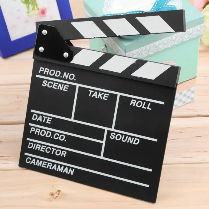 20 Cm Ahşap Küçük Dekoratif Sinema Klaket