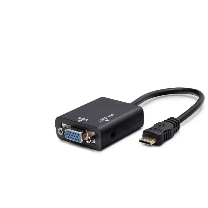 Kompakt Hdmi To Vga Ses Çıkışlı Görüntü Dönüştürücü Siyah