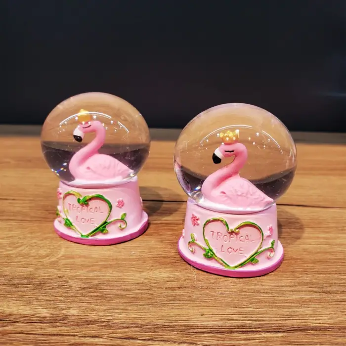Kar Küresi Mini Işıklı Flamingo 1 Adet