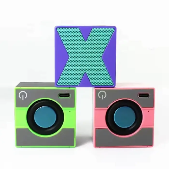 Hoparlör Mini portatif Type C (USB C) Şarj Güçlü Bass Küp Tasarım