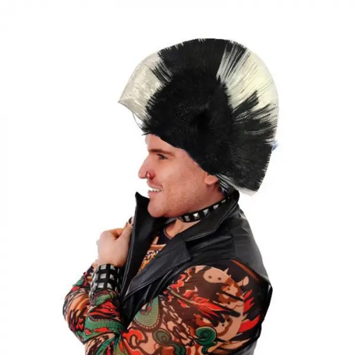 70 li Mohican Mohawk Punk Peruk 80 li Yıllar Peruk tasarım 5