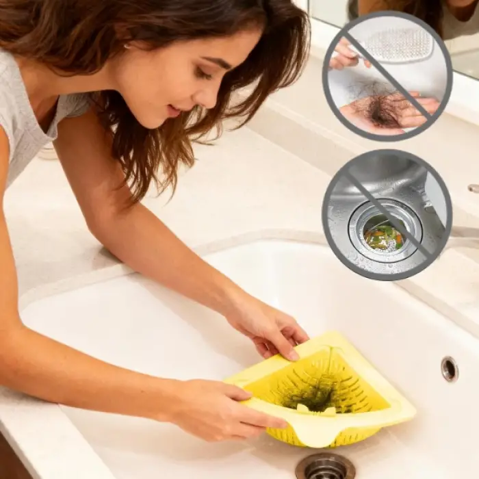 Plastik Mutfak ve Banyo Üçgen Lavabo Süzgeci
