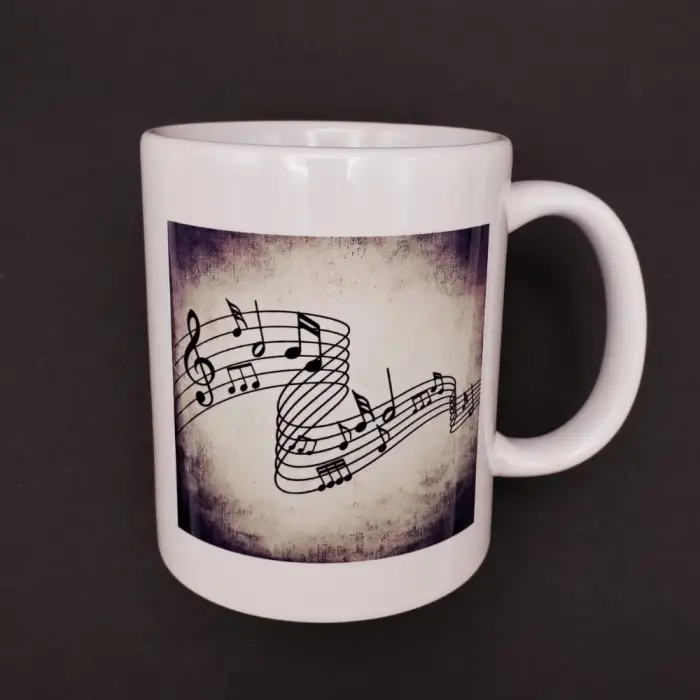 8 X 10 Cm Seramik Bardak Müzik Notaları Tasarımlı Kupa