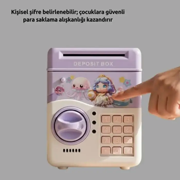 Kullanıma Uygun Müzikli Kumbara Işıklı Şifreli ATM Tasarımlı