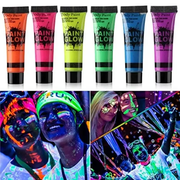 12 Adet Neon Glow Fosforlu Krem Boya