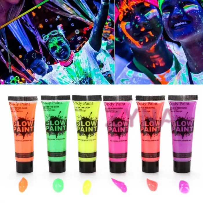 6 Adet Neon Glow Fosforlu Krem Boya