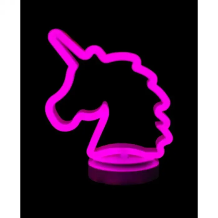 Kullanıma Uygun Neon Işıklı Unicorn Masa Gece Lambası