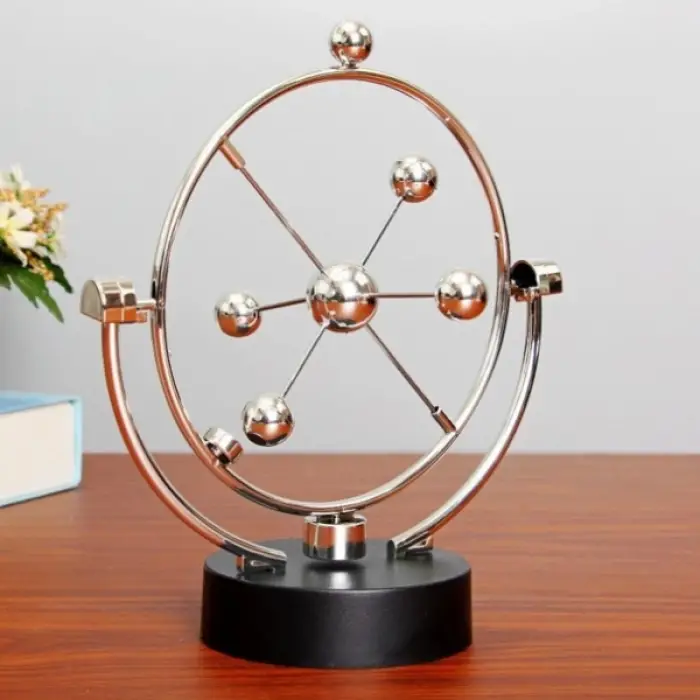 Siyah 4 Adet Metal Newton Kinetik Orbital Denge Topları