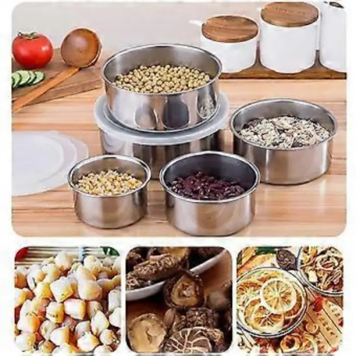 Kullanıma Uygun Paslanmaz Çelik Yemek Saklama Kabı Seti
