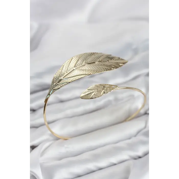 Bileklik Pazu Gold Renk Pirinç Yaprak Model