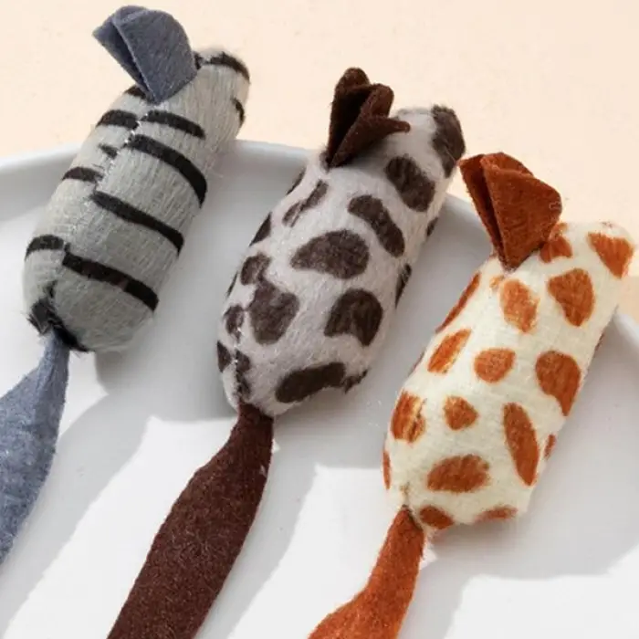 3 Adet Peluş Fare Kedi Oyuncağı