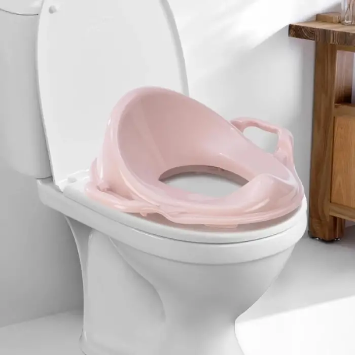 Plastik Pembe Kulplu Çocuk Klozet Adaptörü