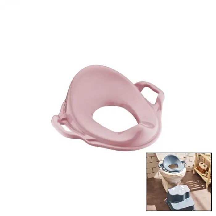 Plastik Pembe Kulplu Çocuk Klozet Adaptörü