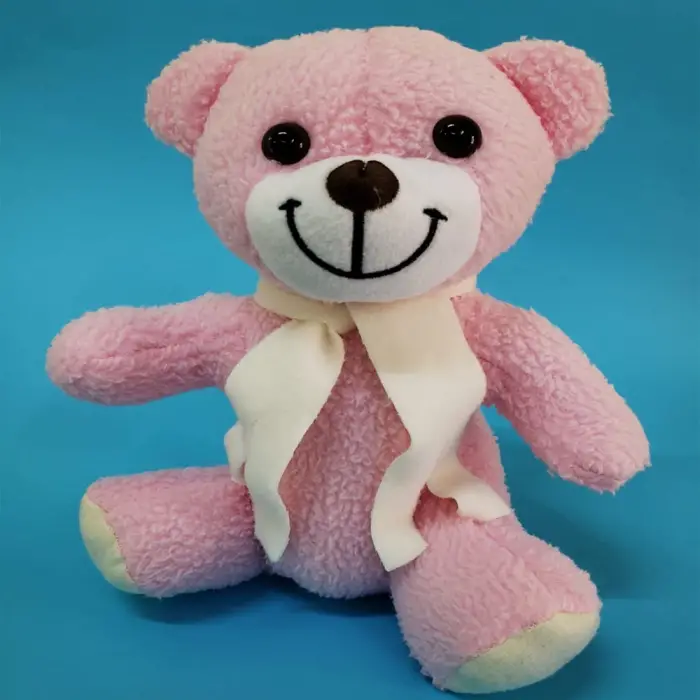 25 cm Oyuncak Pembe Peluş Atkılı Ayıcık