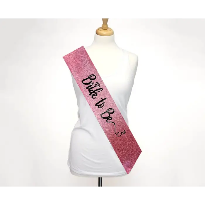 Kemer Pembe Siyah Alyanslı Bride To Be Kuşak