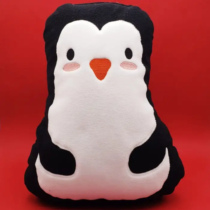 Sevimli Penguen Figürlü Dekoratif Peluş Yastık
