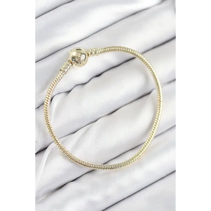 Kadın Bileklik Pirinç Charm Topcuk Model Gold Renk
